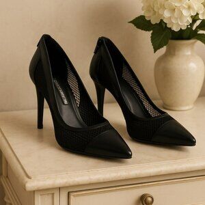 BCBGeneration Black Mesh Heels
